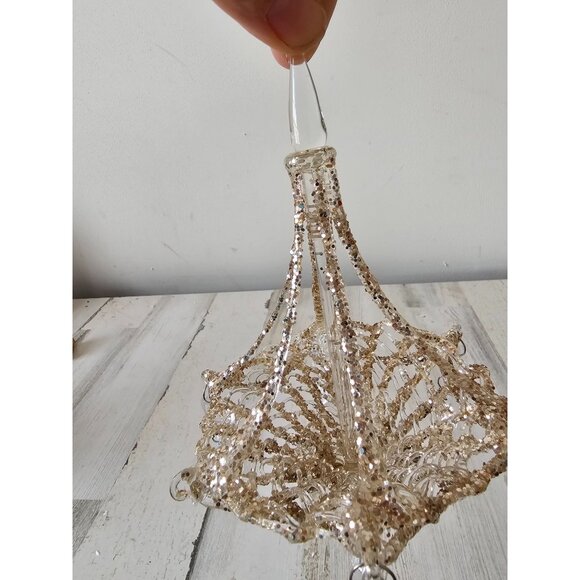 Chandelier sparkle glitter ornament large shabby chic diva unique vintage Xmas - Picture 5 of 10